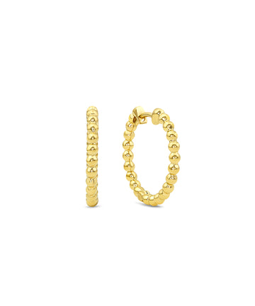 Medium Beaded Hinged Hoops