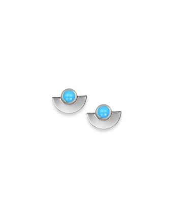 Turquoise Fan Stud