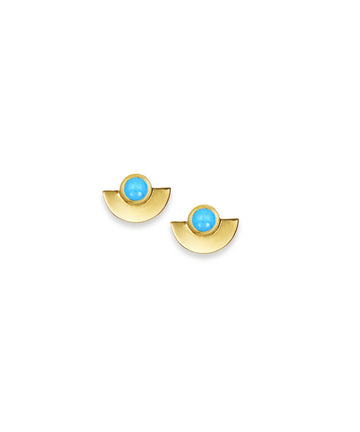 Turquoise Fan Stud
