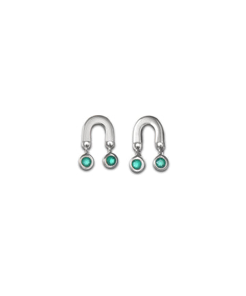 Green Onyx Drop Studs