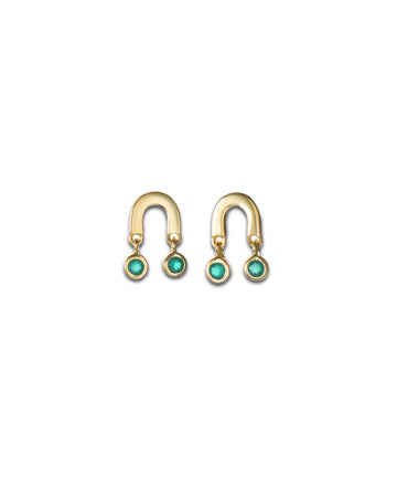 Green Onyx Drop Studs