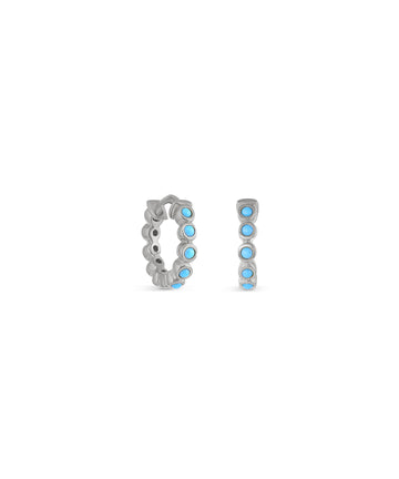 Small Turquoise Hinged Hoop Earrings