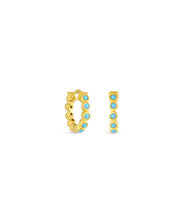 Small Turquoise Hinged Hoop Earrings