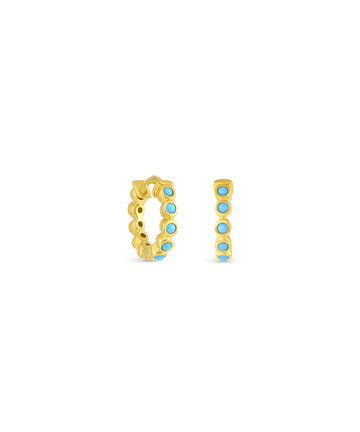 Small Turquoise Hinged Hoop Earrings