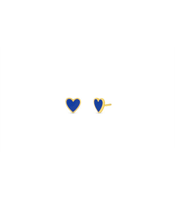 Small Enamel Heart Studs