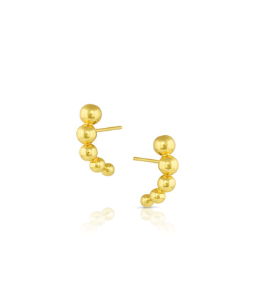 Beaded Tapered Stud Earrings-YGV