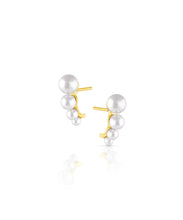 Tapered Pearl Stud Earrings-YGV