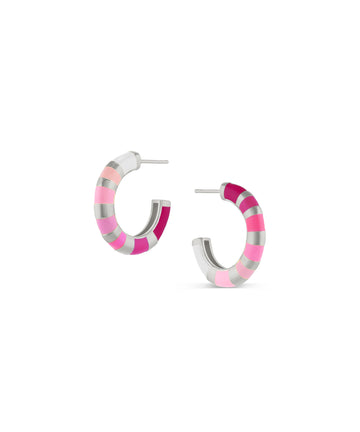 Half Round Enamel Hoop Earrings