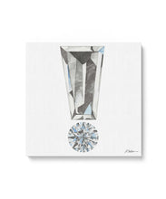 Diamond Exclamation Point Watercolor Rendering printed on Canvas