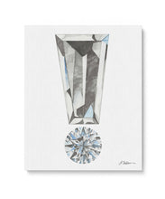 Diamond Exclamation Point Watercolor Rendering printed on Canvas