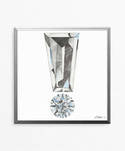 Diamond Exclamation Point Watercolor Rendering printed on Paper