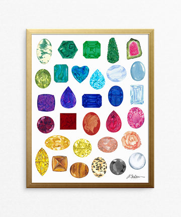 Gemstone Rendering Series I Watercolor on Paper