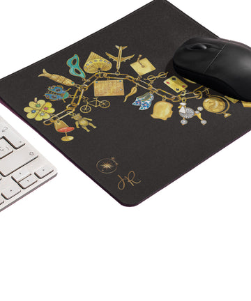 Yellow Gold Charm Bracelet Mouse Pad