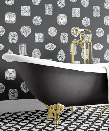 Diamond Shapes on Grey Wallpaper