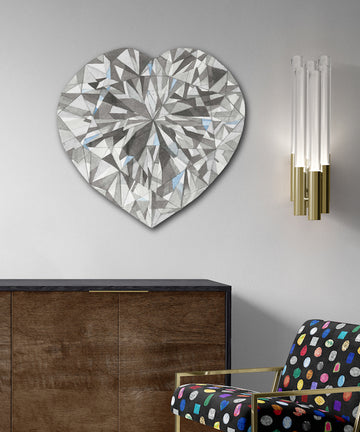 Heart Shape Diamond on Acrylic