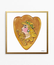 Art Nouveau Heart Watercolor Rendering on Paper