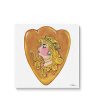 Art Nouveau Heart Watercolor Rendering on Canvas