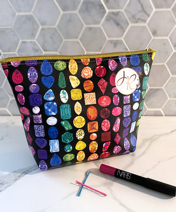 Rainbow Gemstone Makeup Bag