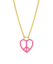 Enameled Peace Heart Necklace
