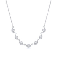 White Zirconia Fan Necklace