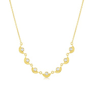 White Zirconia Fan Necklace