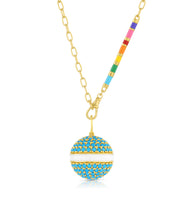 Turquoise & Enamel Orb Pendant-YGV