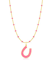 Enamel Horse Shoe Pendant