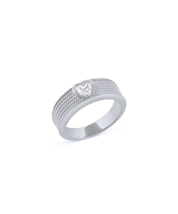 White Zirconia Bezel Ring