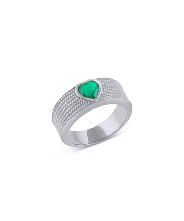 Medium Heart Shape Bezel Ring