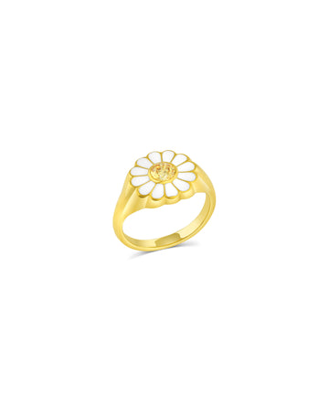 Yellow Zirconia Daisy Ring