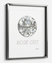 Rose Cut Diamond Watercolor Rendering printed on Paper