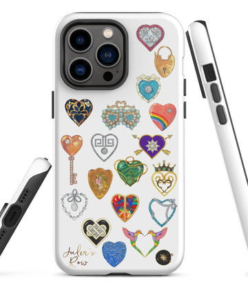 Jeweled Hearts Tough Phone Case