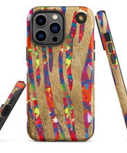 Tiger Print with Opal & Gold Leaf Tough Phone Case