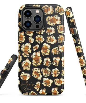 Leopard Print Case with Dalmatian Jasper & Tigers Eye Tough Phone Case