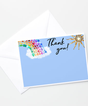 Rainbow Gemstone Thank You Note